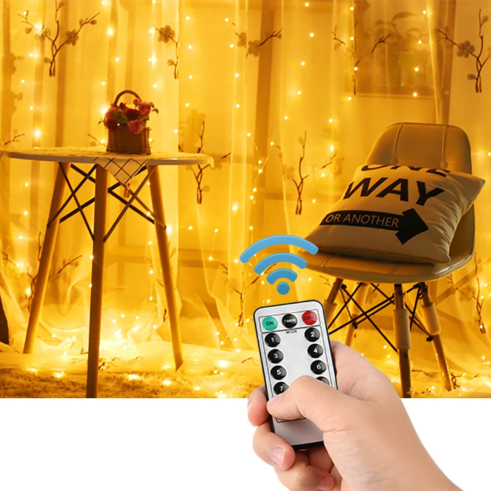 3x3m 300 LED Copper Wire Curtain Lights  (4)