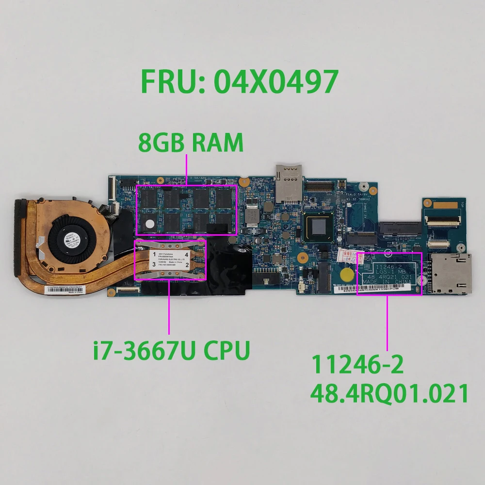 FRU:04X0497 w i7-3667U CPU 8GB RAM 48 4rq01. 021 для Lenovo Thinkpad X1 карбоновый ноутбук ПК материнская плата