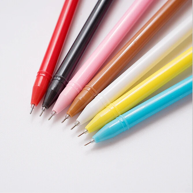 Милые яркие цвета 0 5 мм гелевые чернила черная ручка шариковая детская школьные