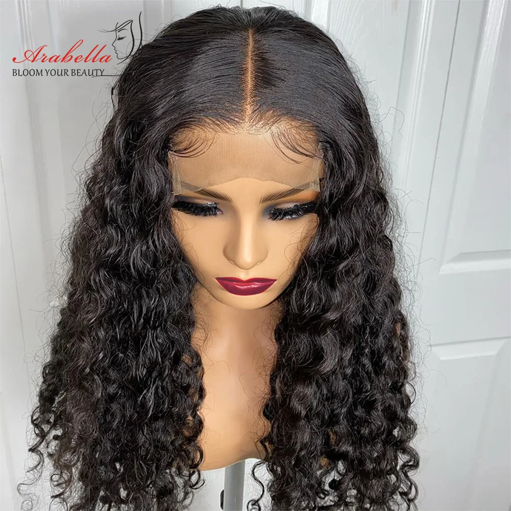 Deep Wave Frontal Wig 13x4 Transparent Lace Front Wig 100% Human Hair Wigs With Baby Hair Arabella Remy Lace Front Closure Wig