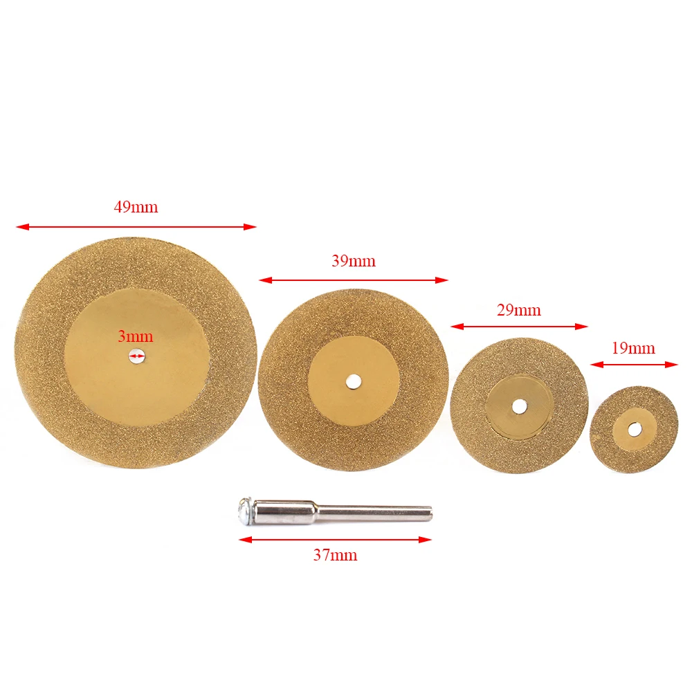 5 шт. 20-50 мм Мини алмазный режущий диск круговой шлифовальный круг для роторного инструмента 3 мм хвостовик делая слоты и прорези и для обрезки заподлицо