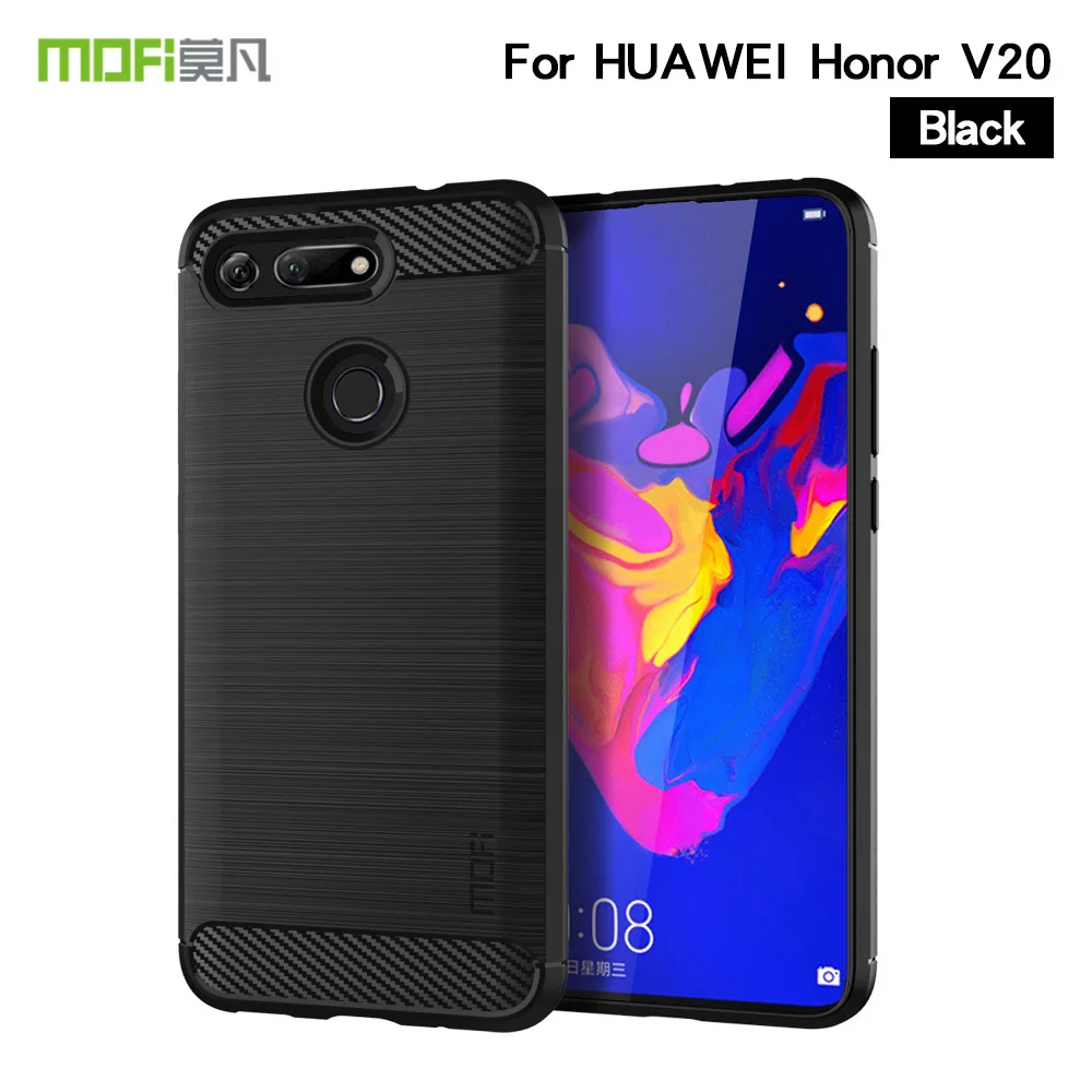Черный Чехол MOFI для huawei Honor v20, чехлы из ТПУ для huawei Honor View 20, мягкая задняя крышка из ТПУ для huawei Honor v20, чехол - Цвет: Черный