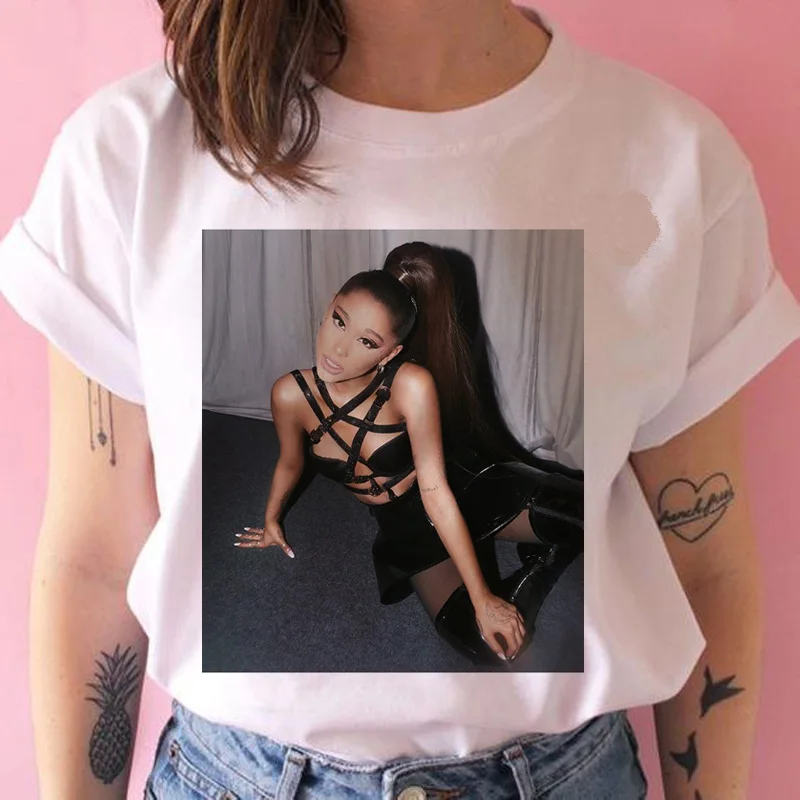 Женская футболка ariana grande, одежда для девочек, Повседневная футболка ulzzang, Харадзюку улззанг, kawaii 90 s, Футболка женская футболка, уличная одежда