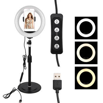 

Mobile Phone Live Support, Multifunctional Ring Light Led Dimmable Desktop Live Beauty Selfie Selfie Photo Light Support