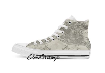 

Vintage Map of Lyon France 1818 Custom Casual High Top lace-up Canvas shoes sneakers Drop shipping