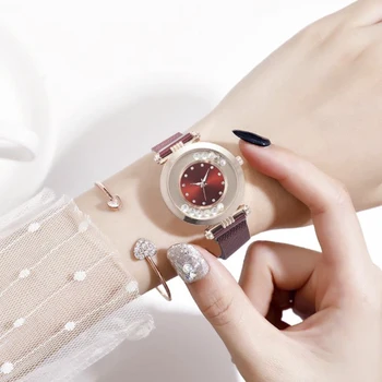 

Luxury Rhinestone Women's Watches Fashion Ore Glass Dial Stainless Steel Alloy Quartz Watch Pearl Ladies Wrist Watch Dress Clock