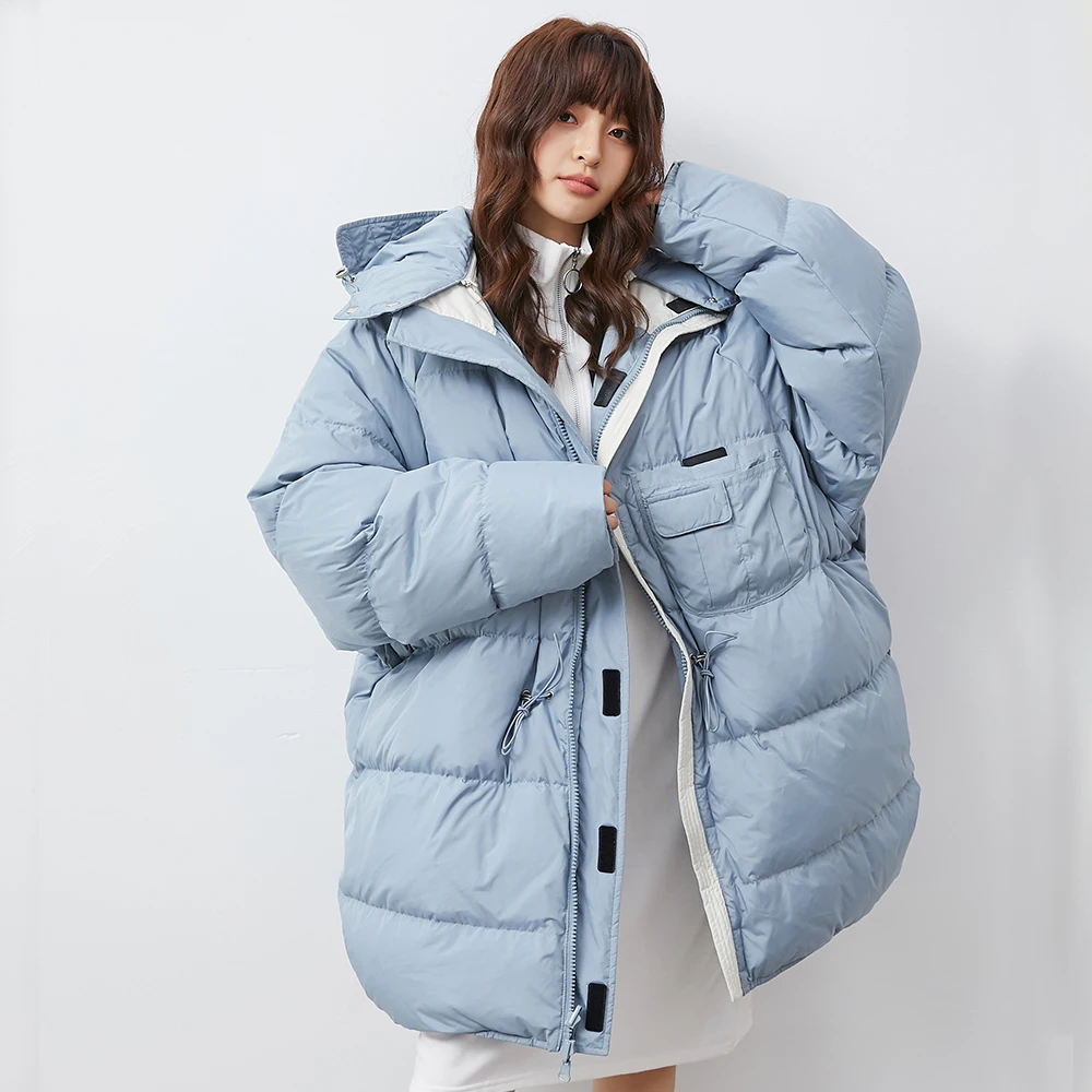 YAYA White Duck Down Jacket With Detachable Hat
