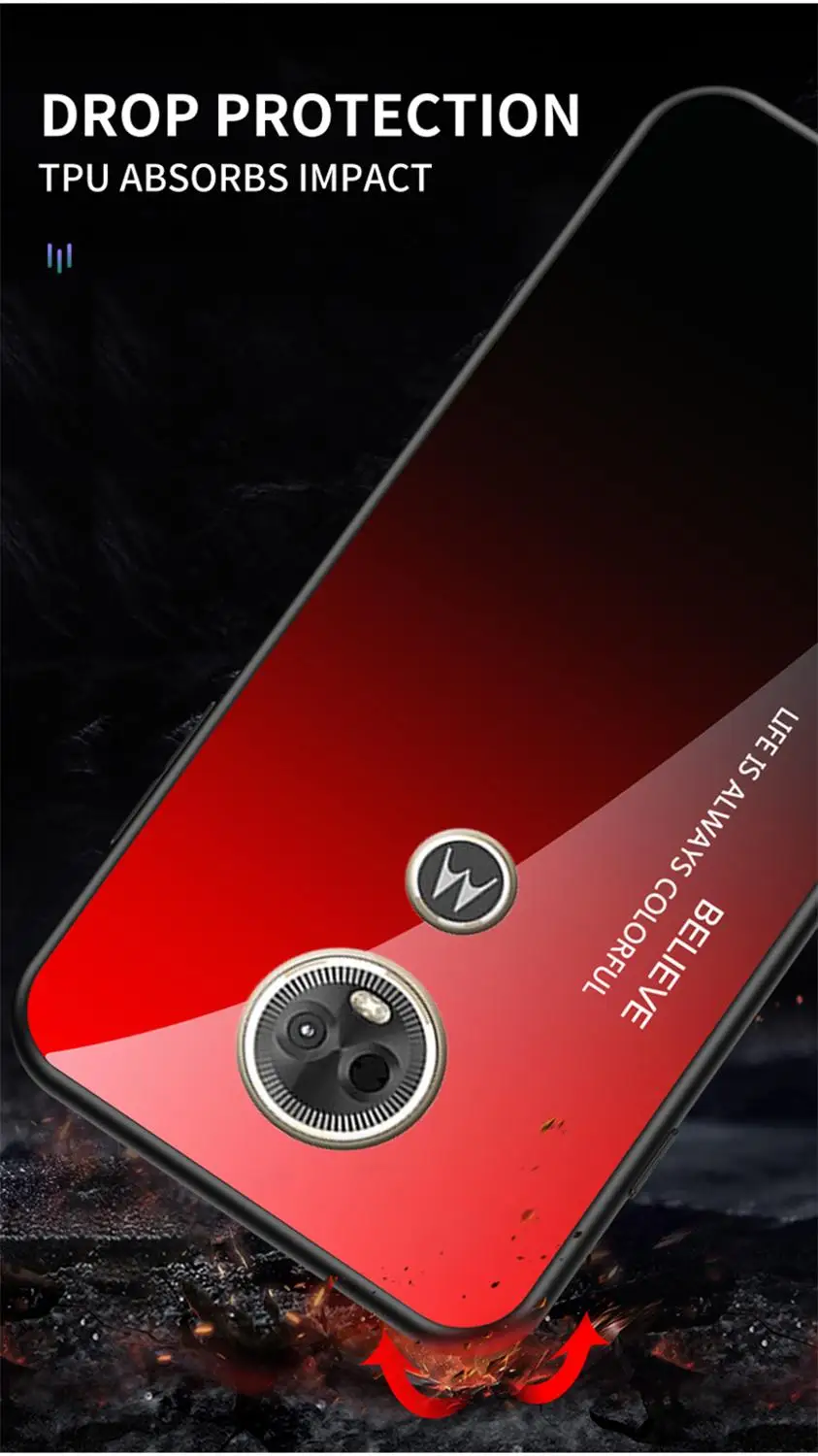 Чехол OUDINI для Motorola Moto e5 plus с градиентным стеклом E5plus|Бамперы| |