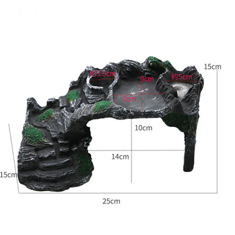 Resin Turtle Reptile Platform for Aquarium Decoration, Climb Ramp, Water and Aquatic Fish Tank, Ornament Decor