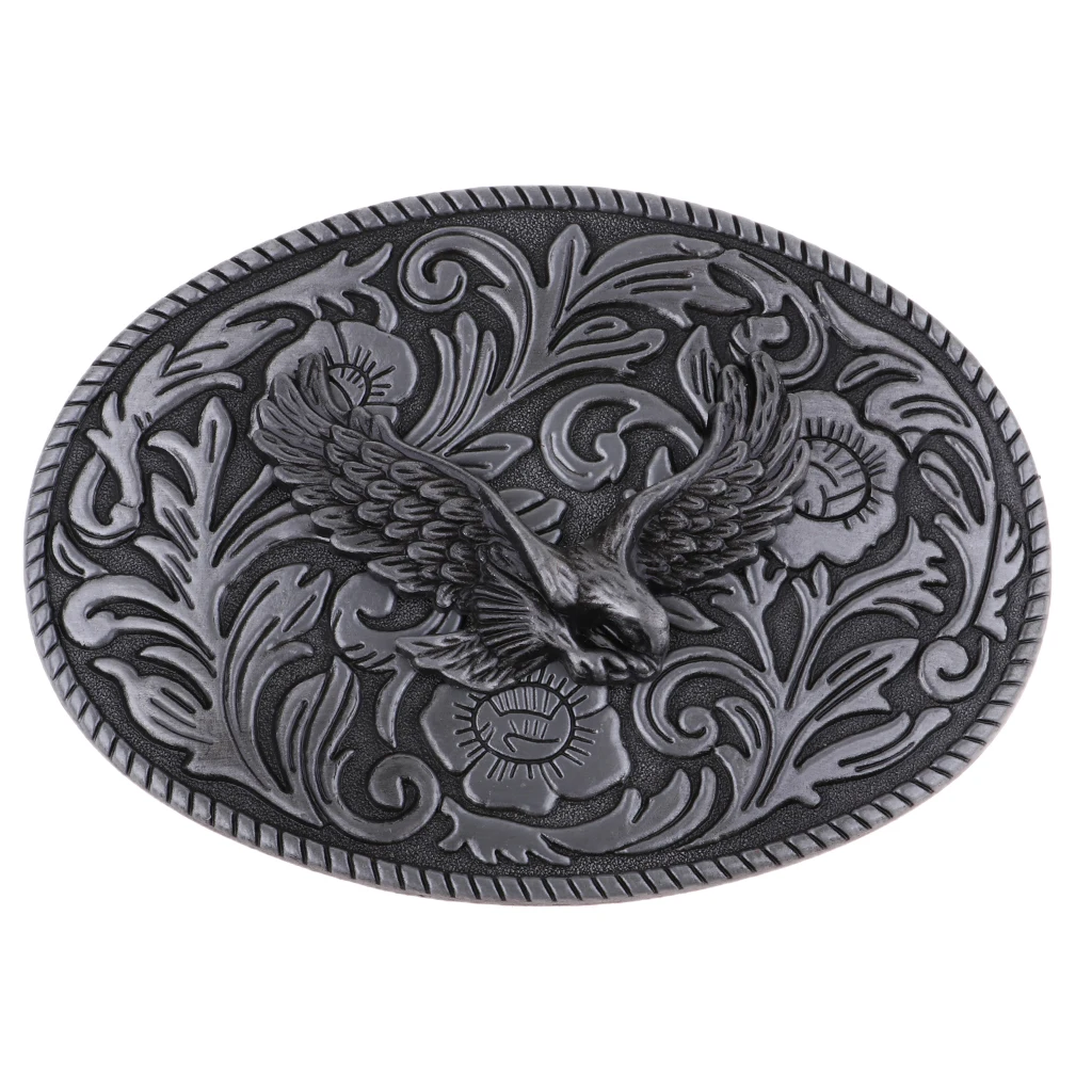 Men Vintage Zinc Alloy Hawk American Western Cowboy Cowgirl Soaring Eagle Belt Buckle