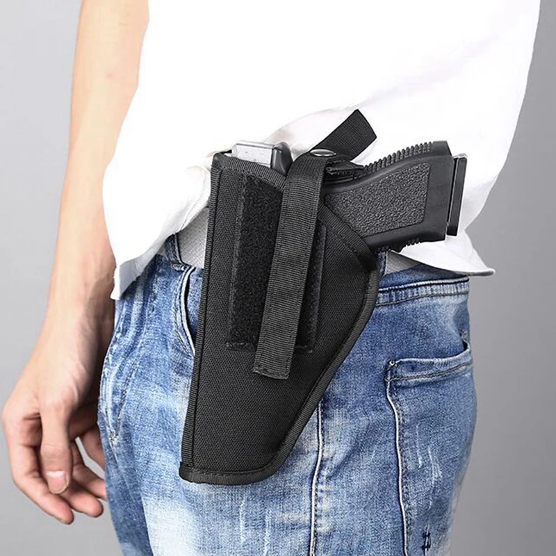 

Universal Left / Right Hand Gun Holster Concealed Tactical Belt Holster Airsoft Nylon Bag Hunting Accessories For Most Of Pistol