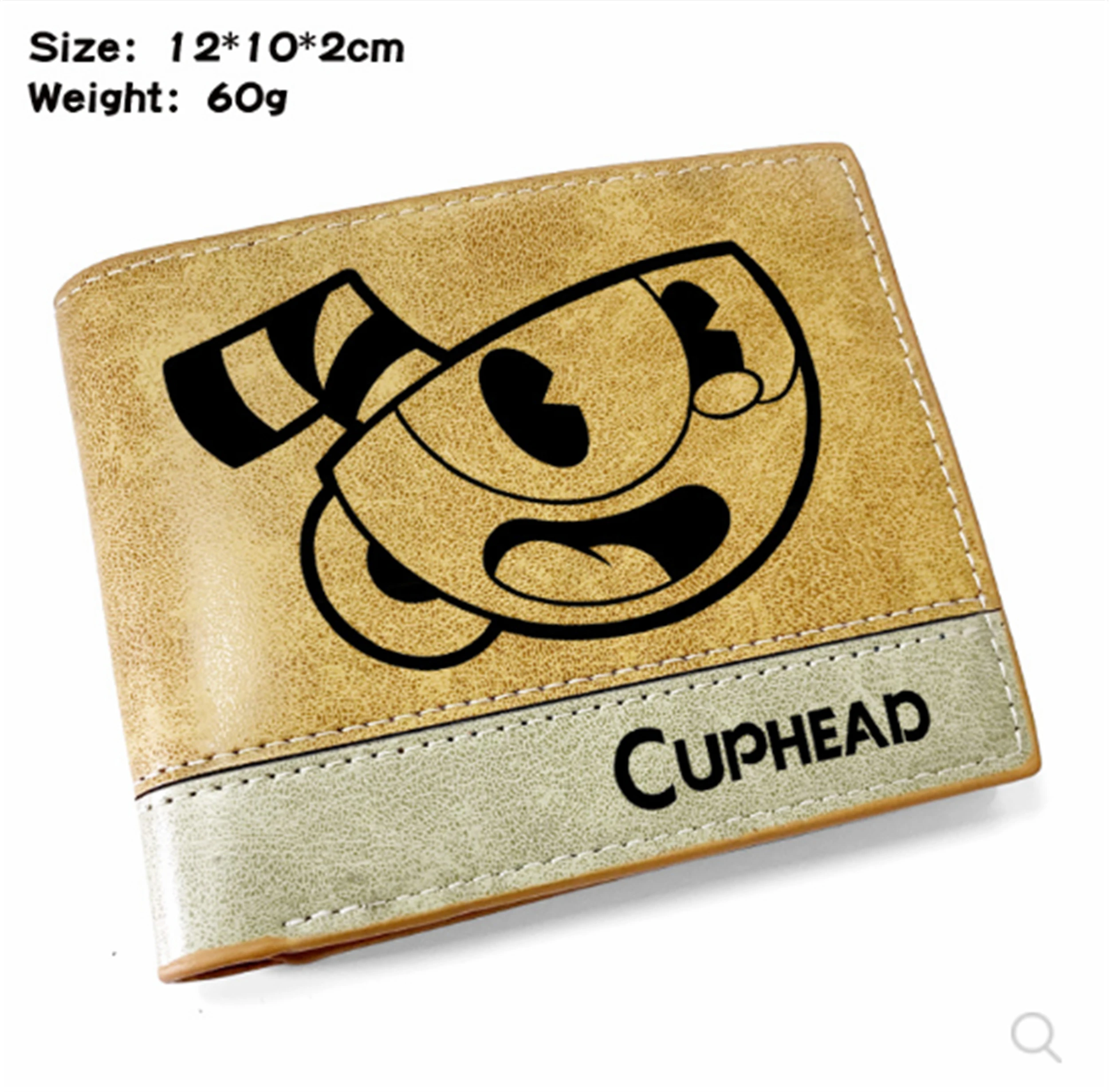 Кошелек с логотипом аниме Cuphead, кошелек для мальчиков и девочек, кошелек для кредитных карт, новинка, двойной складной короткий кошелек, кошелек для денег