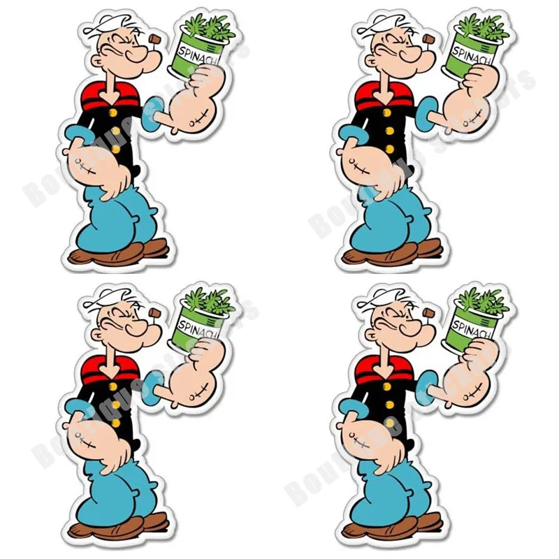 

4X Popeye The Sailor Spinach Vynil Car Stickers Decals Motorcycle Decals Racing Helmet Stickers Racing Stickers Waterproof