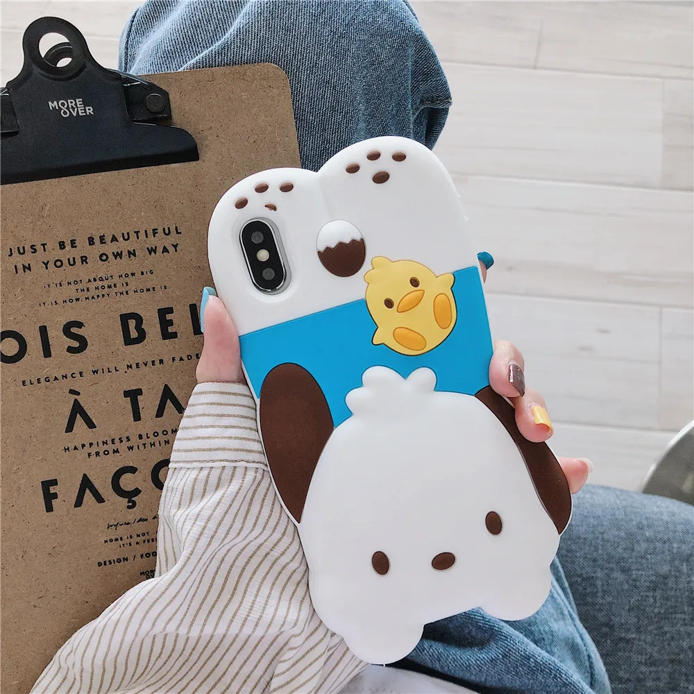 4 3D Аниме My melody Hello kitty Мягкий силиконовый чехол для телефона для iphone 11 pro max 6 7 8 plus X XR XS MAX Cinnamoroll Lanyard Cover - Цвет: 4
