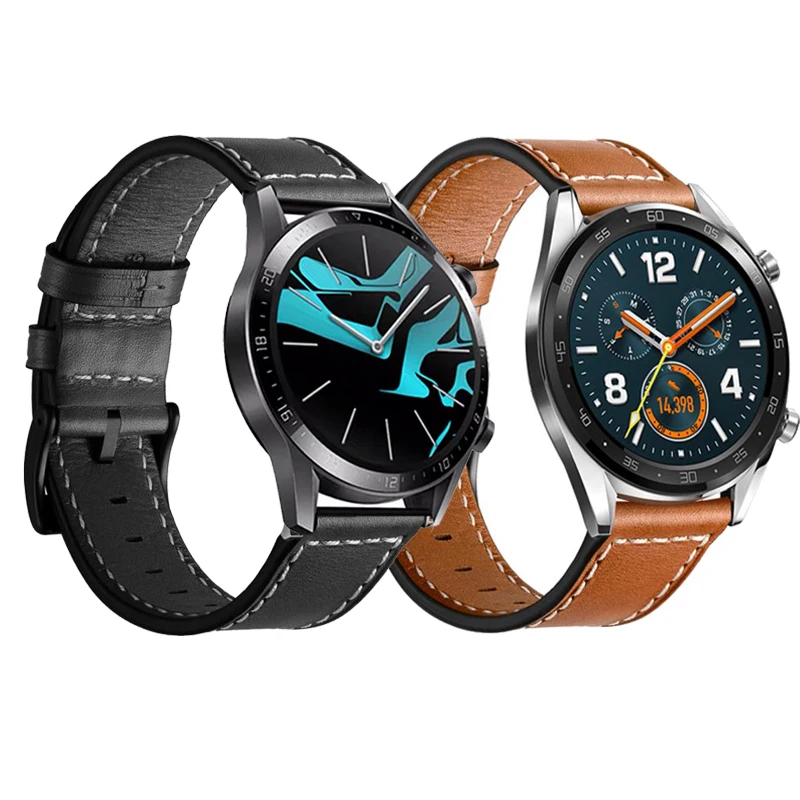 Ремешок кожаный для Huawei Watch GT2 браслет Honor Magic 46 мм 42 мм|Смарт-аксессуары| |