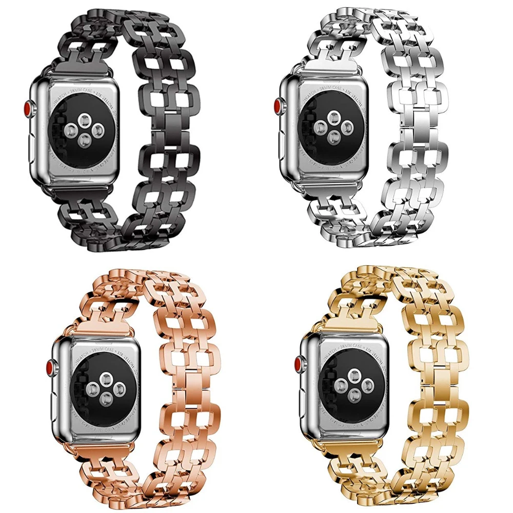 Stainless Steel Strap For Apple Watch Band 44/40/42/38mm Lady Women Wristband Replacement Bracelet For iWatch Series 5 4 3 2 1