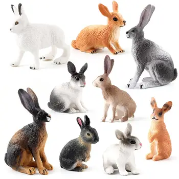 

Simulation Mini Rabbits Animals Action Figure Farm Animal Rabbit Cub Figurine Model Educational Collection Toy for Kids