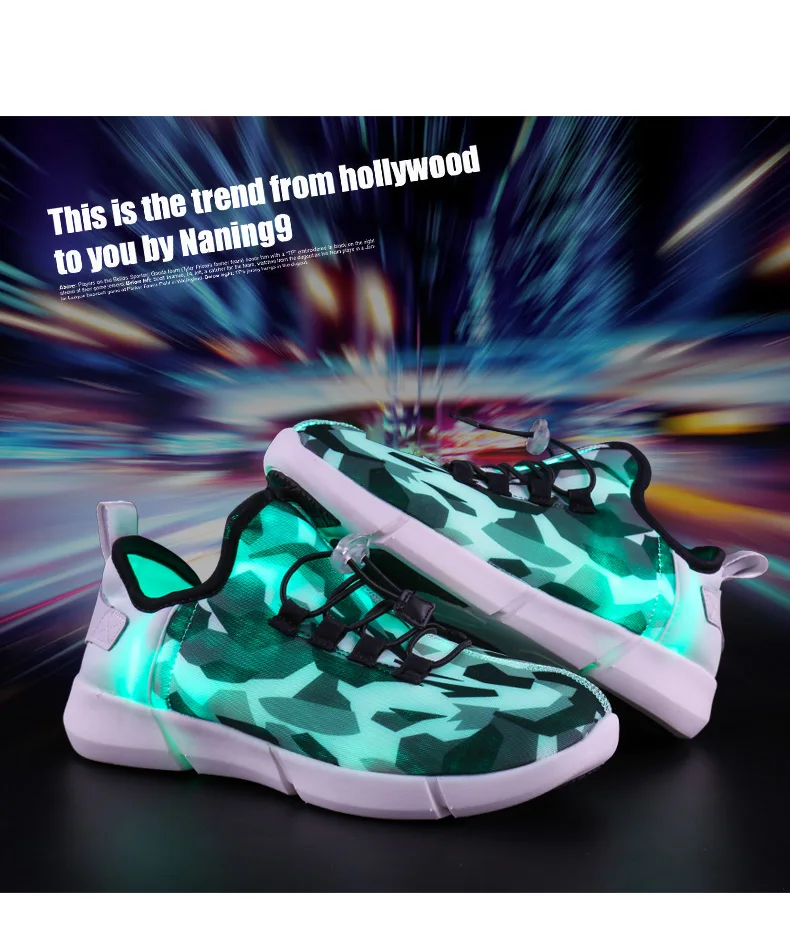 Sapatos de Corrida Fibra Óptica Usb Recarga Unclejerry Brilhar Sapatos Meninos Meninas Leve Tênis Levou Luz Verão Sapatos 5 Cheap Tênis