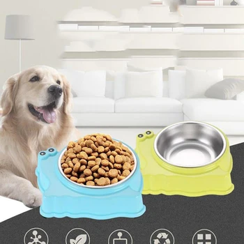 

2020 New Creative Cartoon Animal Pet Bowl Stainless Steel Dog Cat Food Bowl Single Bowl Pet Cat Drinking Water Bowl