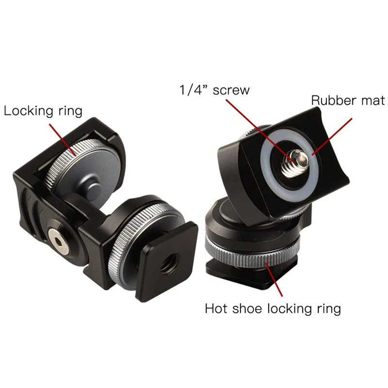 AMS-Hot Shoe Mount Tripod Adapter For Light Stand Panoramic Camera Monitor Holder Mount 360° Rotation For Sony Canon Nikon Dslr