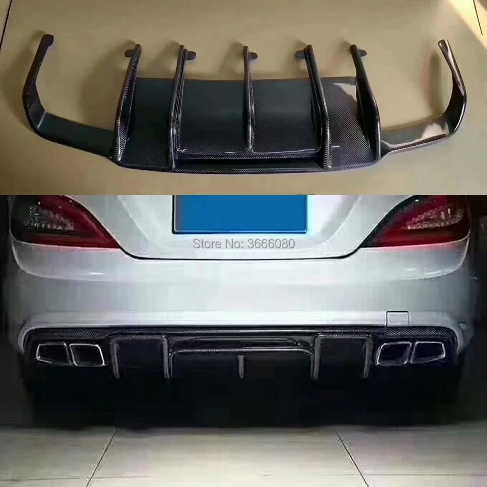 Для Mearcedes Benz W218 CLS350 CLS63 AMG Спорт бампер 2011- стиль renntech углеродного волокна диффузор, губа на задний бампер Protetor