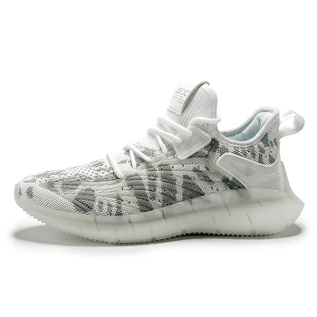 

Spring and Autumn Flying Woven Comfortable Casual Shoes Men's Lace-up Sports Shoes Non-slip Wear-resistant Running Shoes