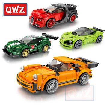

QWZ Children Sports Car Building Blocks Toys Compatible Brand Blocks City And Friends Kids DIY Racing Model Block Toy Boys Gift