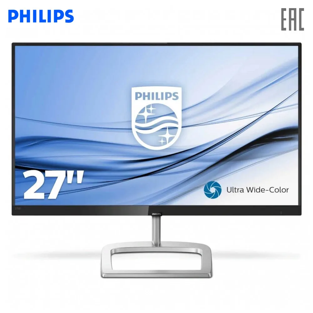 Монитор Philips 276E9QSB (00/01) 27'' (FHD)IPS GLARE 250cd|m2 1000:1 20M:1 VGA DVI Черный Серебряный |
