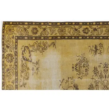 

Handmade Yellow Vintage Overdyed Turkish Area Rug 178x271 Cm-5'10''X8'11''
