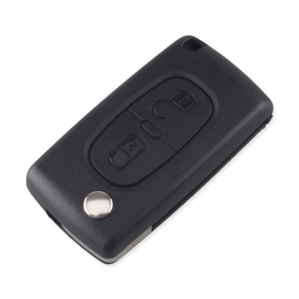 Складной чехол KEYYOU 10X с 2 кнопками для дистанционного ключа PEUGEOT 307 308 107 207 407 408