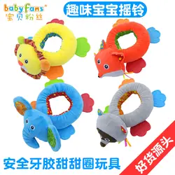 Игрушки для малышей от 0 до 3 лет, развивающая Серия животных, погремушка-грызунок, Успокаивающая плюшевая игрушка-погремушка в виде пончика