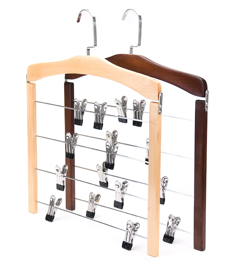 Wood Multi-Functional Pants Hanger Rack Perchas Para Pantalones Towel Scarf Hanger Closet Wardrobe Organizer Space Saving Hanger