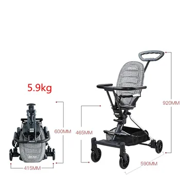 

Lightweight folding Baby stroller artifact baby stroller foldable with baby sitting or lying on the plane