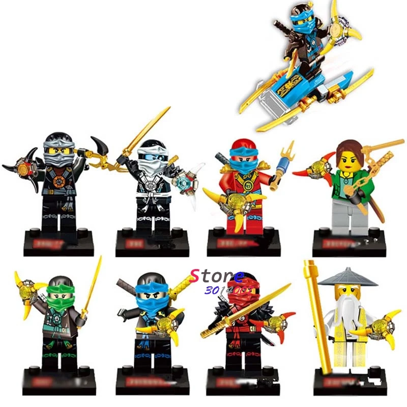 10Set-JR736 10 шт./набор, серия 1 мотоцикл JAY Zane и Kai Ллойд NYA Золотой коричневый Пиро змея строительные блоки игрушка модель кирпичи для детей - Цвет: 10Set-JR736