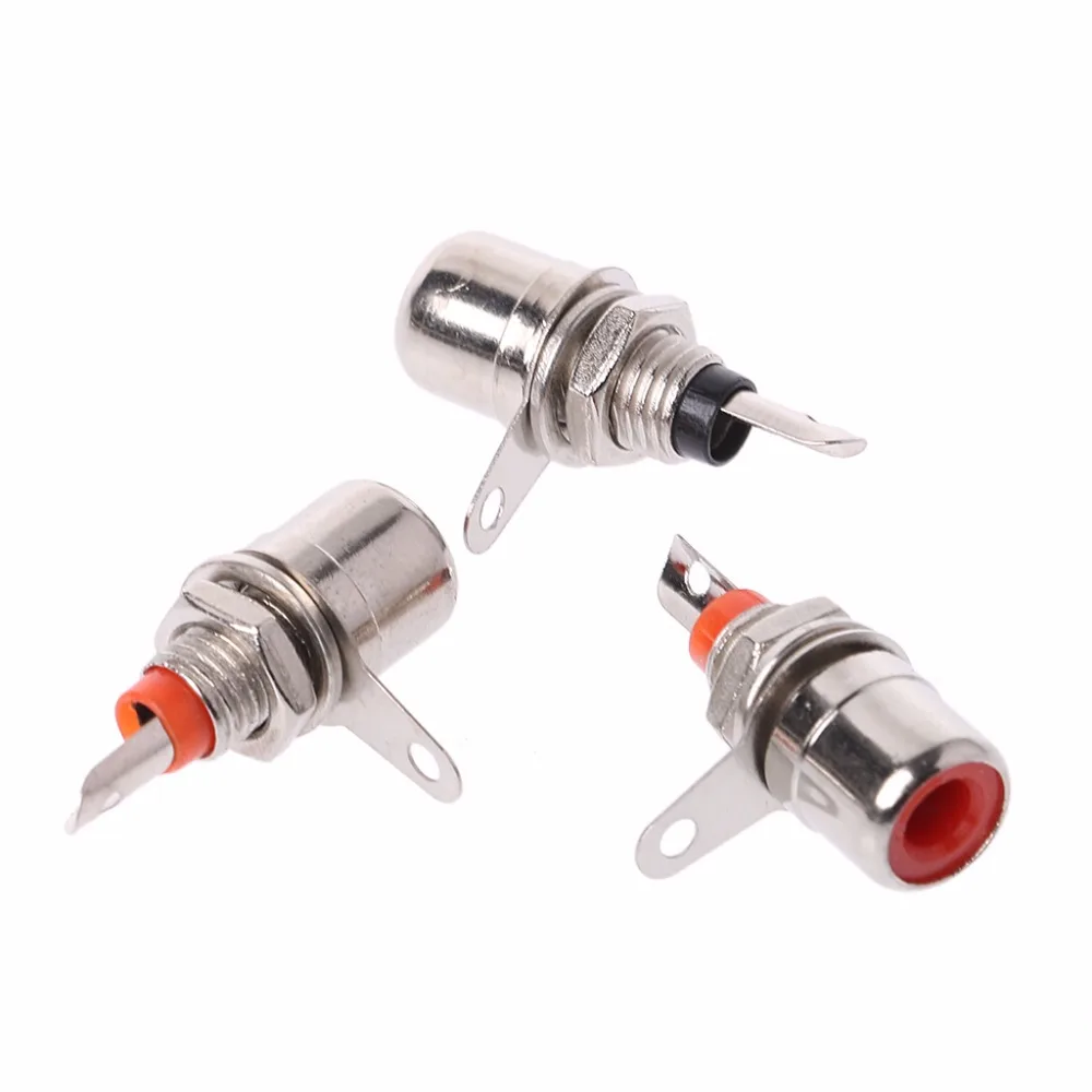 Nickel Plated RCA Phono Chassis Panel Mount Female Socket Adapter Red + Black 10 Pcs usb to type c adapter connector adapter cable adapter rf connector adapter audio jack adapter antenna cable adapter audio av adapter