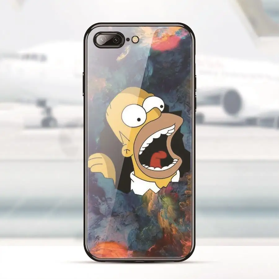 Роскошный чехол OUTMIX Homer Simpson из закаленного стекла мягкий силиконовый для