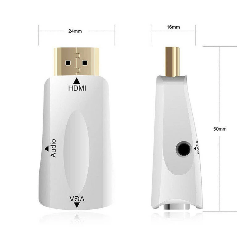 HDMI мужчина к VGA Женский 1080p видео конвертер адаптер 3,5 мм аудио кабель для ПК