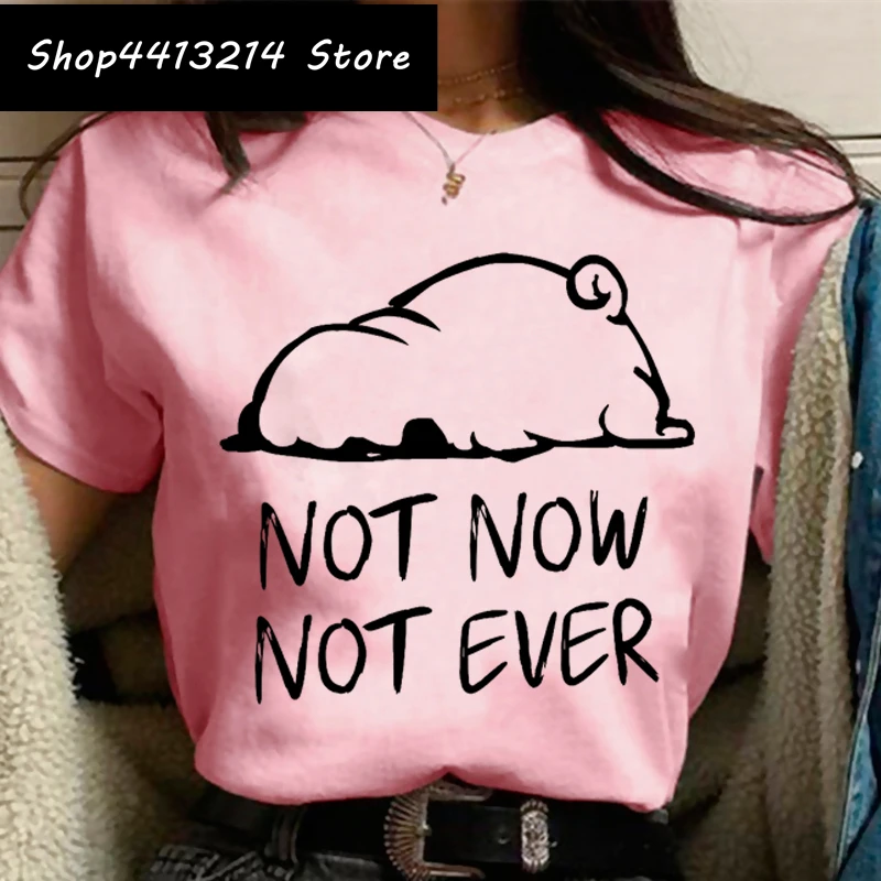 Cute Pug Anime Harajuku Streetwear T-shirt Women Funny Cartoon Pug Mom Tshirt Kawaii Graphic T Shirt Korean Style Top Tee Female 5