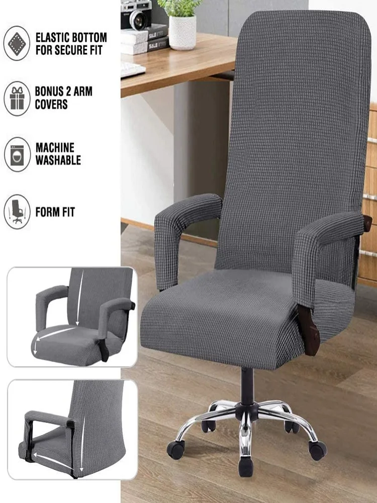 Office Chair Seat Covers Desk Rotate Chair Seat Cushion Protectors Gray_M 