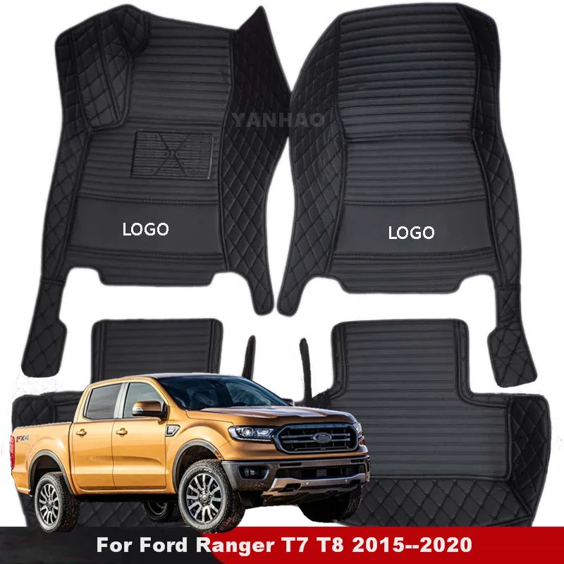 Auto Fußmatten für Ford Ranger T7 T8 2019 2023 2014-2018 Auto Fuß teppiche  decken wasserdichte Teppiche Innen zubehör - AliExpress