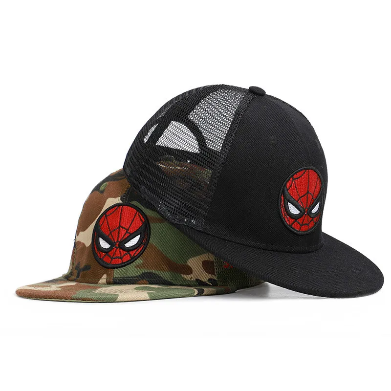 

Xinping Rim Camouflage Children's Cap Animation Baby Duck Tongue Cap Spider-Man Baseball Cap Outdoor Cartoon Sunshade Net Cap