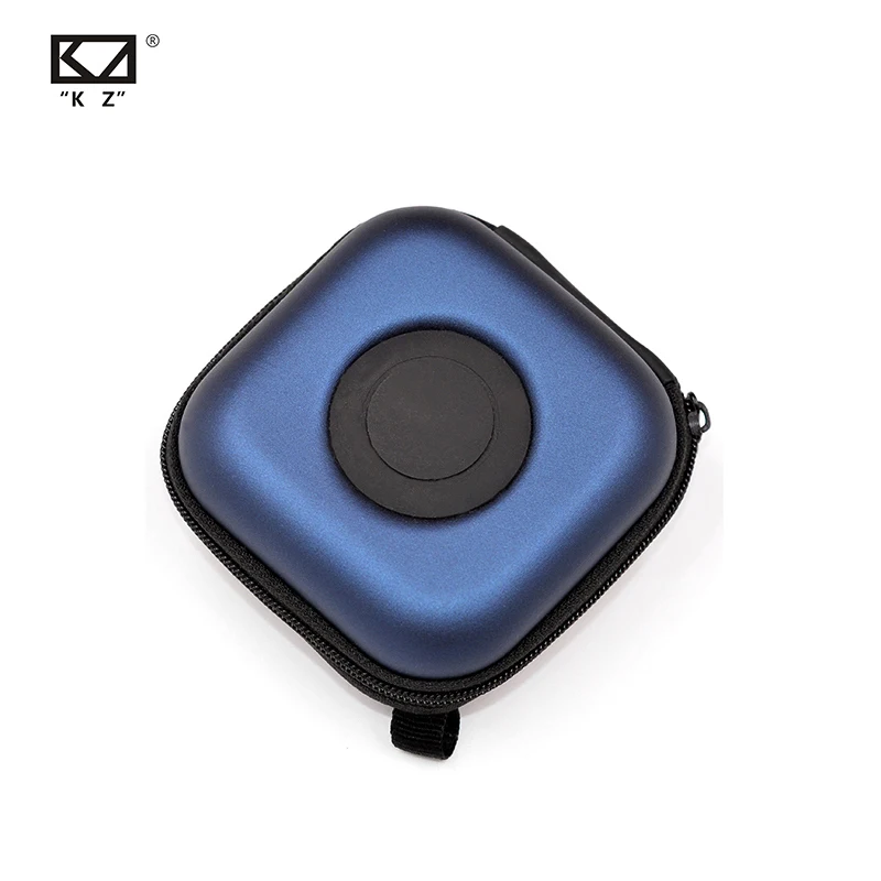 

KZ New PU Bag Blue Color High Quality Logo Package In Headphones Case Protect 85mmx85mmx40mm Storage Boxes Official Store