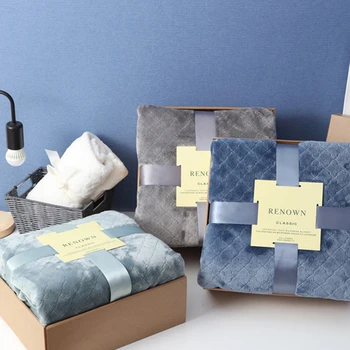 

Flannel Blanket Soft Throw Blanket Plush Bedspread Bed Cover Sofa Quilted Cover Blankets Fleece Home Plaid Blanket On The Bed