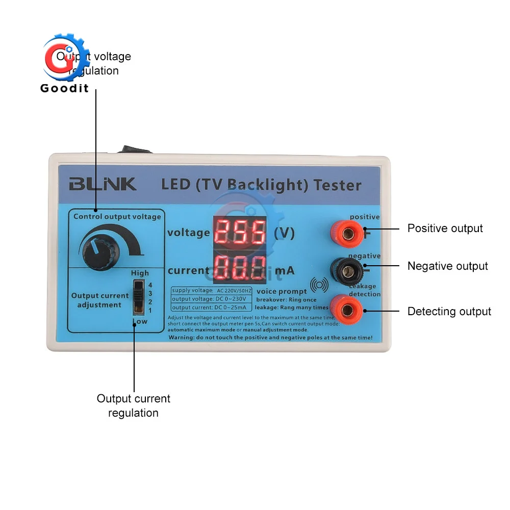 AC 220V Manual Adjustment Voltage LCD TV LED Lamp Bead Backlight Tester Current Adjustable Constant Current Board Test EU Plug 5