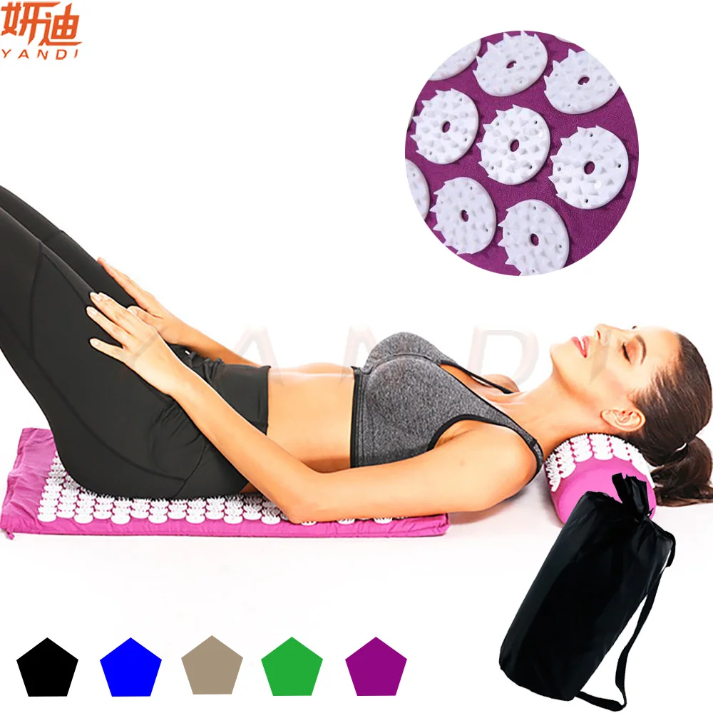 Massage Yoga Mat with Pillow Massager Cushion Acupuncture Massage Mat