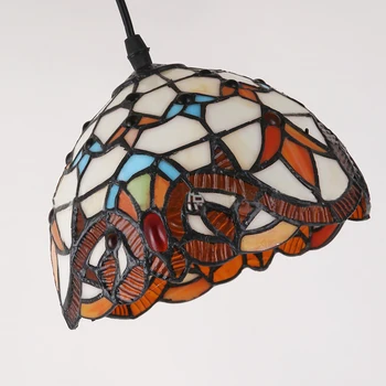 

Tiffany chandelier E27 chandelier sun flower vintage shell Mediterranean 3 line head lamp balcony aisle home decoration