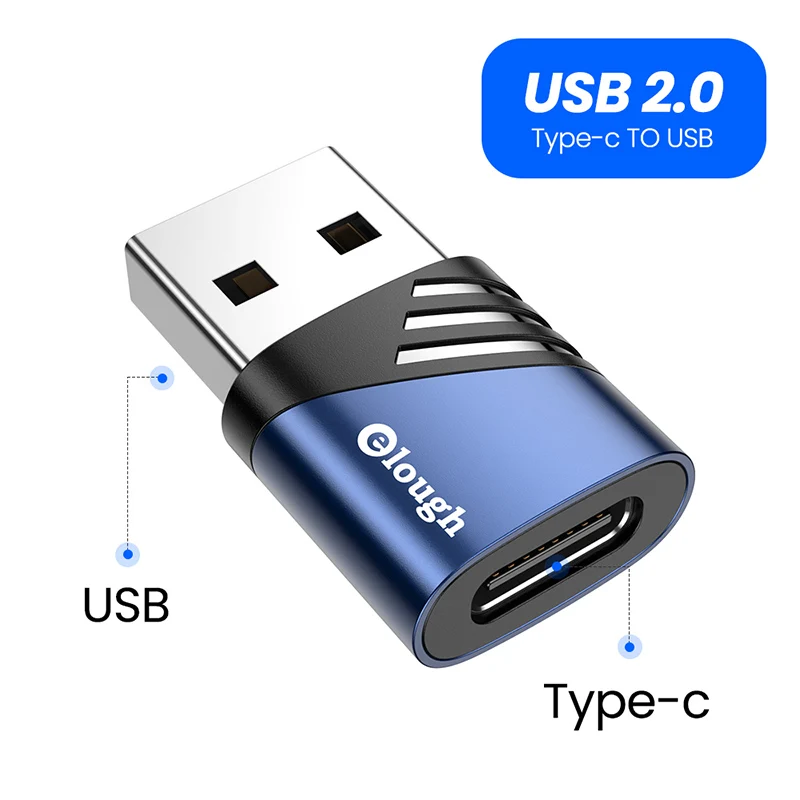 Elough USB 3.0 Type C OTG Adapter USB C Male To Micro USB Female Converter For Macbook Samsung Huawei Xiaomi Type C To USB OTG cell phone plug adapter Adapters & Converters