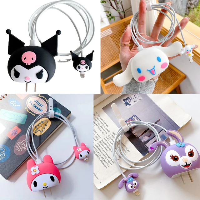 Kawaii Sanrios Anime Melody Cinnamoroll Kuromi Usb Cable Protector Data Line Cord Protector Protective Case Iphone 18/20W Gift 1