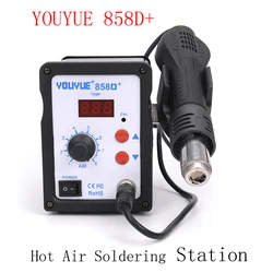 Youyue – 858D + pistolet à Air chaud ESD, Station de soudage numérique à LED, pistolet chauffant, mise à niveau de + 