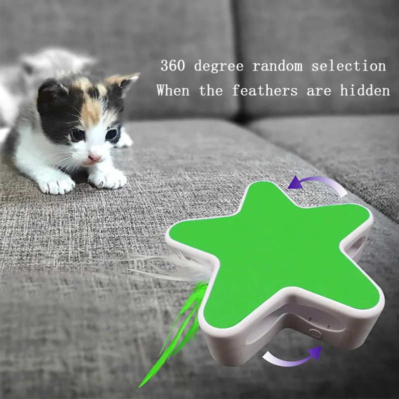 

NEW Pet Automatic 360 Rotating Five-star funny Cat Toy Automatic Cat Toys Interactive Mouse Catching Toy Game Electric Sport Toy